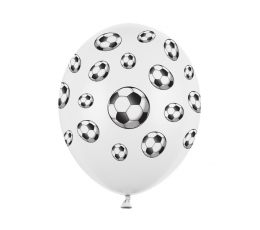 "Balloons 30cm, Footballs, Pastel Pure White, 50pcs"