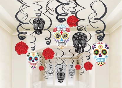  Rippuvad dekoratsioonid "Day of the Dead" (30 tk)