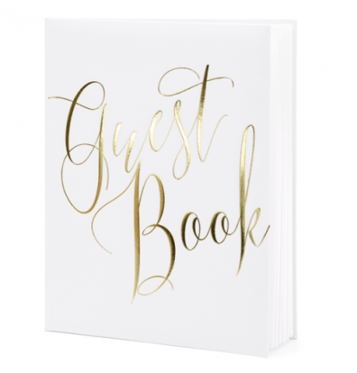 Soovideraamat "Guest Book", valge-kuldne