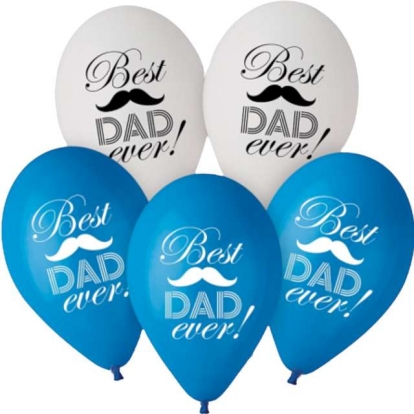 Baloni "Best Dad ever" (5 gab./30 cm)