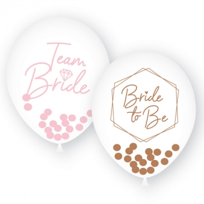 Baloni "Team Bride. Bride to be" (6 gab./27 cm)