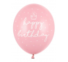 Balons "Happy birthday", rozā (30 cm)