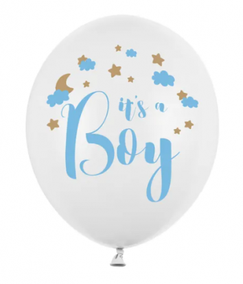  Balons "Its's a boy", zils (30 cm)