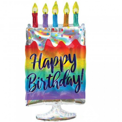 Folija balons "Birthday cake" (38x76cm)