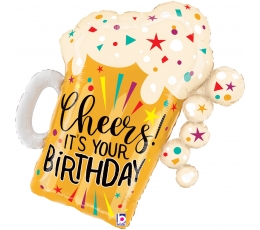 Folijas balons "Dzimšanas dienas konfeti alus" (60x68 cm)