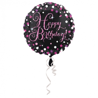 Folijas balons "Pink Celebration Happy Birthday"