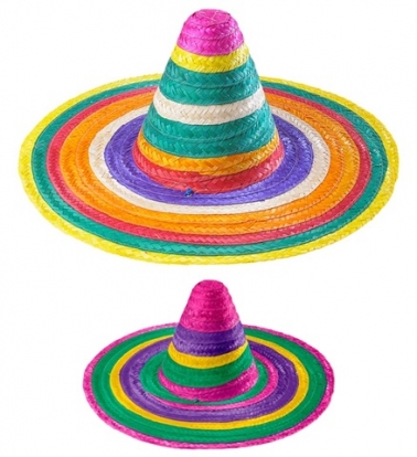 Meksikas sombrero cepure, krāsaina (50 cm)