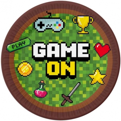 Šķīvīši "Game on" (6 gab./18 cm)