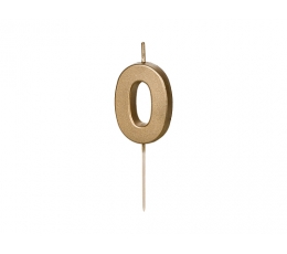 Svecīte "0", zelta (4,5 cm)