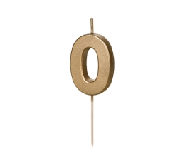 Svecīte "0", zelta (4,5 cm)