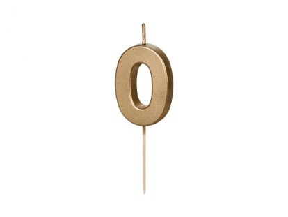 Svecīte "0", zelta (4,5 cm)