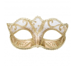 Venēcijas acu maska, zelta-balta