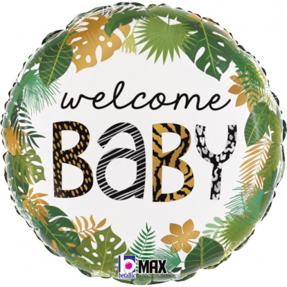 Фольгированный шарик "Welcome Baby jungle" (43 см)