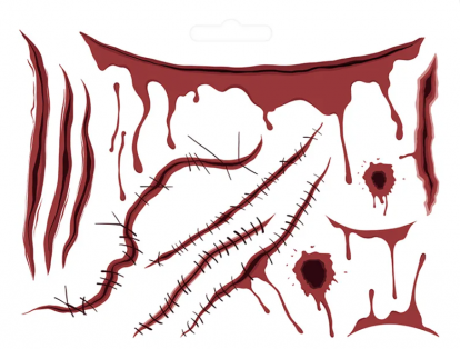 Временные татуировки "Кровавые раны" 